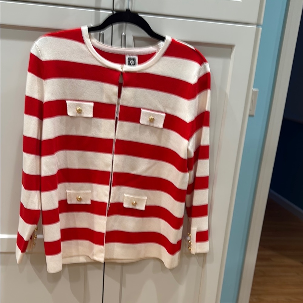 Anne Klein Red and Cream Blazer